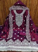 Chanderi Wine Festival Wear Thread Work Dress Material